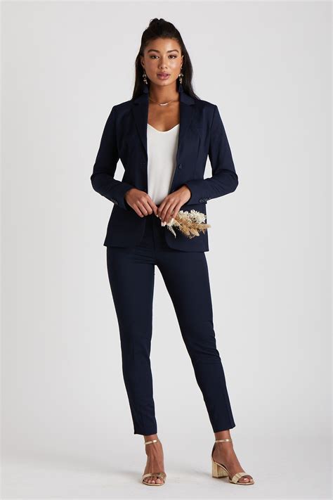 navy blue womens suit